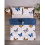 ETE HOMETEX ÇİFT KİŞİLİK LÜX WELSOFT YORGAN SETİ 195X215CM KELEBEK İNDİGO 8696474231942